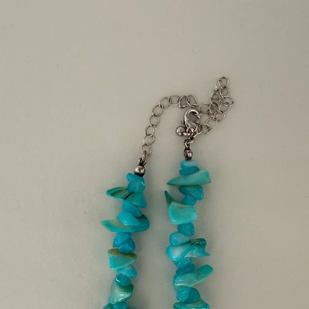 Free People “Supernova” Turquoise Necklace with Silver Cross - Picture 4 of 5